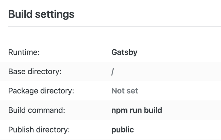 Build settings